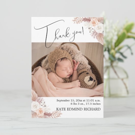 Geboortestatistieken 2 foto overlay script pasgebo aankondiging (Staand voorkant)