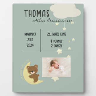 Geboortestatistieken Baby Beer Douche Plaque Sign Fotoplaat