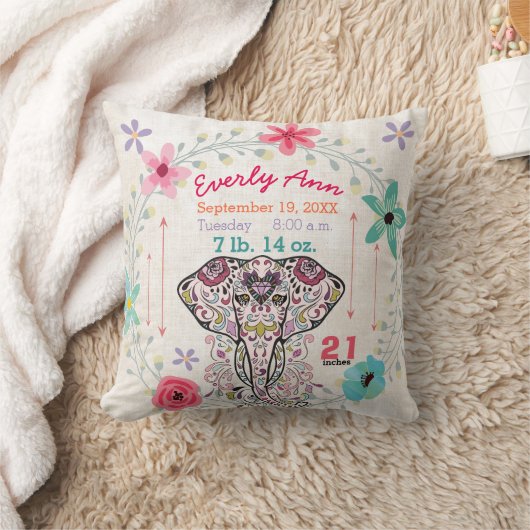 Geboortestatistieken Baby Meisje Oerwoud Wezen Oli Kussen (Deken)