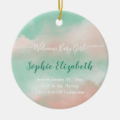 Geboortestatistieken Baby Naam Script Pasgeboren F Keramisch Ornament (Voorkant)