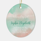 Geboortestatistieken Baby Naam Script Pasgeboren F Keramisch Ornament (Links)