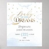 Geboortestatistieken Baby van onze Dreams Boy Nurs Poster (Voorkant)