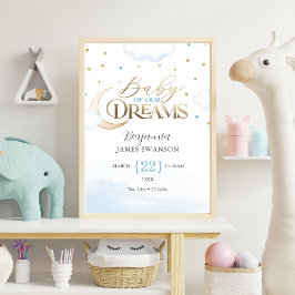 Geboortestatistieken Baby van onze Dreams Boy Nurs Poster