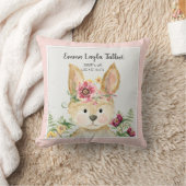 Geboortestatistieken Bunny Waterverf Woodland Anim Kussen (Deken)