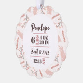 Geboortestatistieken eerste kerst ornament kaart (Links)