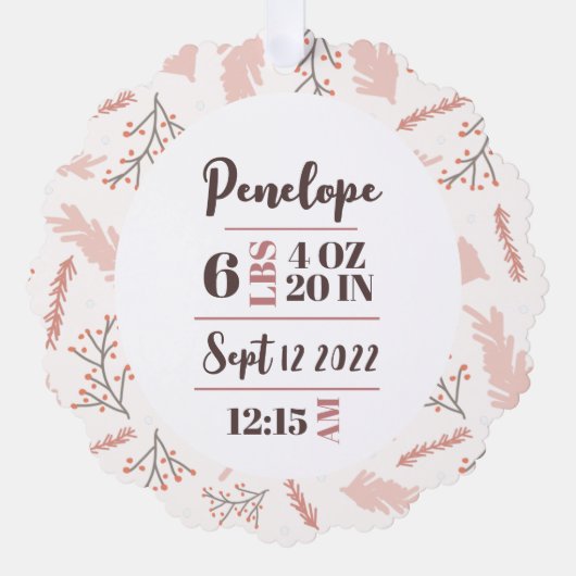 Geboortestatistieken eerste kerst ornament kaart (Voorkant)