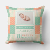 Geboortestatistieken Foto Baby Kussen (Voorkant)