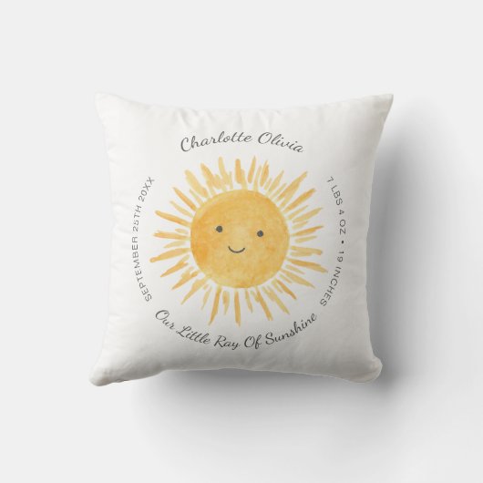 Geboortestatus Sunshine Sierkussen (Achterkant)