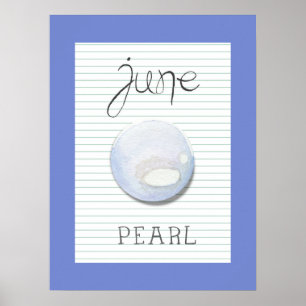 Geboortesteen juni Geboortesteen Parel Kunstwerk P Poster