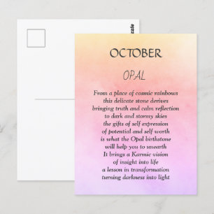 Geboortesteen oktober Opal Briefkaart