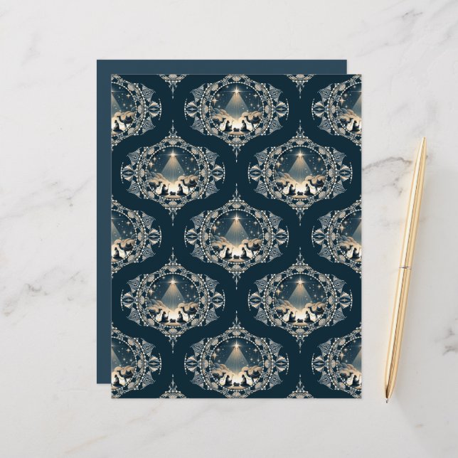 Geboortester van Wonder Mandala Mid Century Ogee (Voorkant / Achterkant in situ)