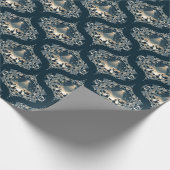 Geboortester van Wonder Mandala Mid Century Ogee Cadeaupapier (Hoek)