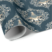 Geboortester van Wonder Mandala Mid Century Ogee Cadeaupapier (Rol Hoek)