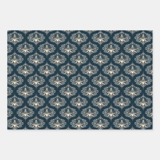 Geboortester van Wonder Mandala Mid Century Ogee Inpakpapier Vel (Voorkant 3)