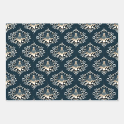 Geboortester van Wonder Mandala Mid Century Ogee Inpakpapier Vel (Voorkant)