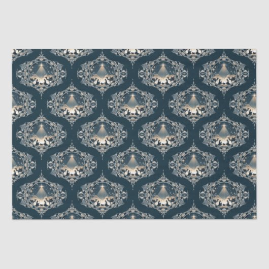 Geboortester van Wonder Mandala Mid Century Ogee Tissuepapier (Voorkant)