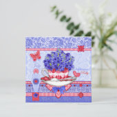 Geboorteventilator en Gem Juli Teacup Kaart (Staand voorkant)