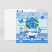 Geboorteventilator en Gem September Teacup Kaart (Voorkant / Achterkant)