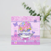 Geboorteventilator en Kaart van Gem April Teacup (Staand voorkant)