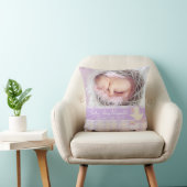 Geboortsgeschenk bord paarse kussen (Stoel)