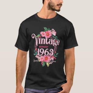 Geboortsgift geboren in augustus 1963 bloemen B T-shirt