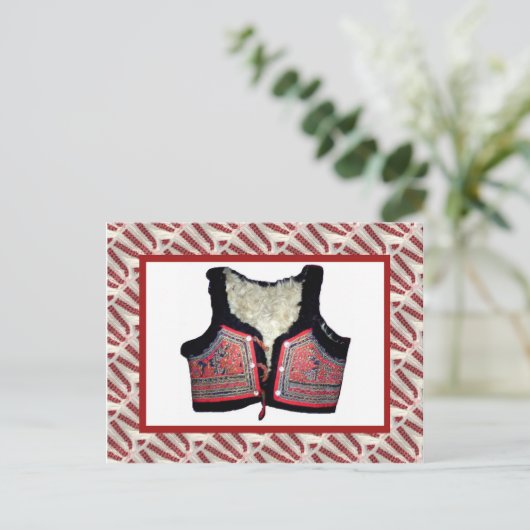  gebooste folkkostuum briefkaart (Staand voorkant)