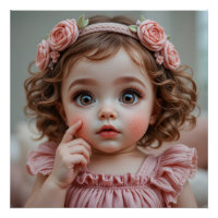 Geborduurd Baby-portret