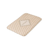 Geborduurd Beige Crème Diamant Geometrisch Patroon Badmat (Gekanteld)