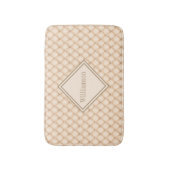 Geborduurd Beige Crème Diamant Geometrisch Patroon Badmat (Voorkant Verticaal)