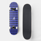 Geborduurd Blauw Buffalo Plaid Rustiek Patroon Persoonlijk Skateboard (Voorkant)