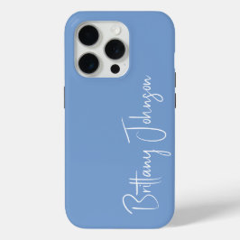 Geborduurd Blauw iPhone 15 Pro Case