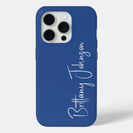 Geborduurd Blauw iPhone 15 Pro Case