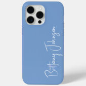 Geborduurd Blauw Case-Mate iPhone Case (Achterkant)
