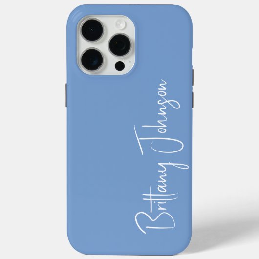 Geborduurd Blauw Case-Mate iPhone Case (Achterkant)