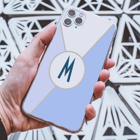 Geborduurd Blauw Modern Geometrisch Kleurblok Case-Mate iPhone Case
