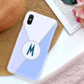 Geborduurd Blauw Modern Geometrisch Kleurblok Case-Mate iPhone Case