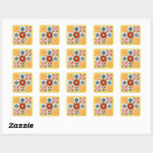 Geborduurd Bloem Patchwork Dekbed Vierkante Sticker (Vel)