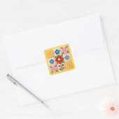 Geborduurd Bloem Patchwork Dekbed Vierkante Sticker (Envelop)