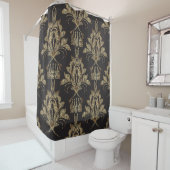 Geborduurd Bloemen Damask: Royal Naadloos. Douchegordijn (In situ)