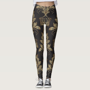 Geborduurd Bloemen Damask: Royal Naadloos. Leggings