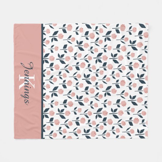 Geborduurd Bloemen Dekbed van Fleece Deken (Voorkant (Horizontaal))