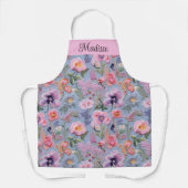 Geborduurd bloemennaadloos patroon schort (Voorkant)