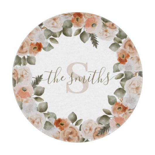 Geborduurd Bloemensnijplank Snijplank (Voorkant)