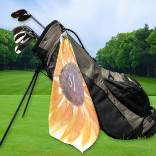 Geborduurd Bloemmotief Golfhanddoek