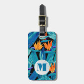 Geborduurd bloempatroon bagagelabel (Voorkant verticaal)