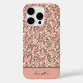 Geborduurd Boho Koraal Perzik Groen Wit Bloemmotie Case-Mate iPhone Case (Achterkant)