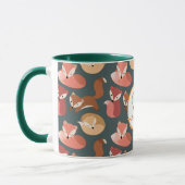 Geborduurd bosvos herfstkleuren herfst mok (Links)