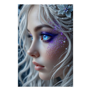 Geborduurd Celestiaal Portret Perfect Poster