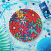 Geborduurd Daisy Design Papieren Bordje (Feest)