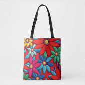 Geborduurd Daisy Design Tote Bag (Voorkant)